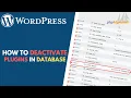 WordPress How to Deactivate Plugins in the Database phpMyAdmin