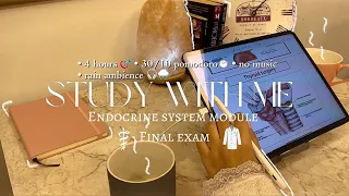 Study with me 4 hours final med school exams - pomodoro