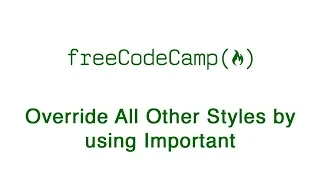 Basic CSS - Override All Other Styles by using Important