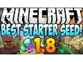 Minecraft 1 8 1 Seeds - BEST STARTER SEED Diamonds Dungeon Village AT SPAWN Minecraft 1 8