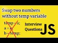 Javascript Interview Questions Swap two numbers without temporary variable in Tamil