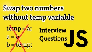 Javascript Interview Questions Swap two numbers without temporary variable in Tamil