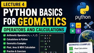 Python Calculation Operators Tutorial Geomatics Lecture 4 Artificial intelligence Civil Engg