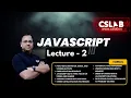 JavaScript Lecture 2 in Hindi CSLAB - SIKAR Coding Full Stack Web Development in Sikar