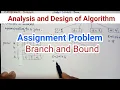 Assignment Problem using Branch and Bound Design and Analysis of Algorithms DAA ADA