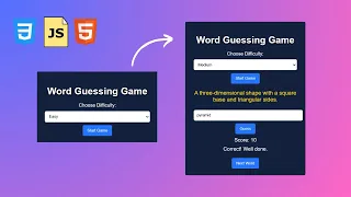 How I Created a Fun Word Guessing Game with HTML CSS JavaScript