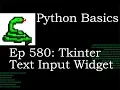 Python Basics Tutorial Tkinter Text Entry Widget