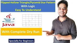 Star Pattern - 16 How to Print Flipped Hollow Star Pattern Using for Loop in Java