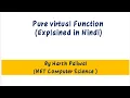 Lecture-18 pure virtual Function Explained in Hindi in easiest way