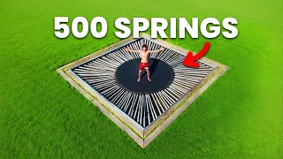 10 vs 500 Springs Trampoline!