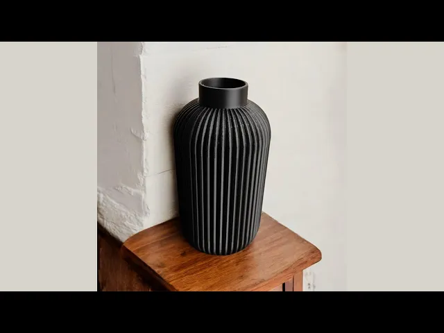 Modern design ribbed vase video thumbnail
