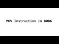8086 Assembly Language Tutorial For Beginners Part 05 - MOV Instruction in 8086