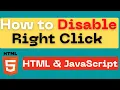 How to Disable Right-Click in HTML and JavaScript ContextMenu