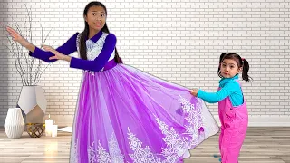 wendy and maddie go to princess dance party kids pretend play dress up as princesses