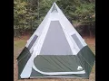 Ozark Trail 7 Person Tipi Tent First Setup and with Rain