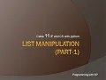 List Manipulation part-1