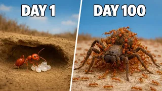 1000 Fire Ants vs Deadly Prey | 100 Days of Colony War