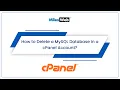 How to Delete a MySQL Database in a cPanel Account MilesWeb