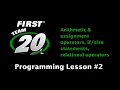 Team 20 Programming - 2021 Java Lesson 2