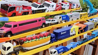 トミカ☆はたらくくるまのトラックやロングタイプトミカが坂道を走る！！人気動画まとめ♪ Miniature Cars Tomica Drive A Steep Hill!! Drive Test!!