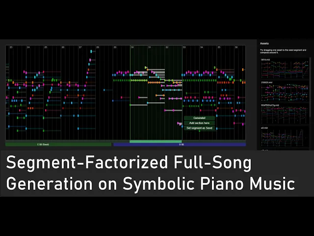 Segment Factorized Full Song Generation on Symbolic Piano Music
