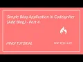 Simple Blog Application In Codeigniter Add Blog - Part 4
