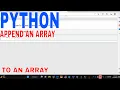 How To Append An Array To An Array In Python