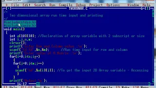 Programming in C Two Dimension Array Run time input