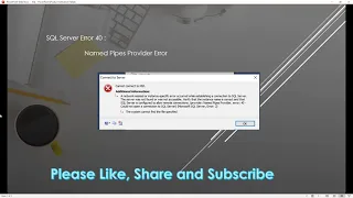 SQL Server Error 40 - provider Named Pipes Provider Error