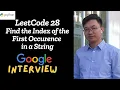 LeetCode 28 Find the Index of the First Occurrence in a String Python