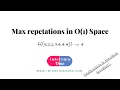 Find the Maximum Number of Repetitions in O 1 Space