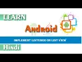 List View in Android studio - How to Implement Listener on List view