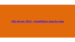 SQL Server 2012 - How to Install step by step
