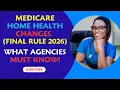 Medicare Home Health changes Final rule 2026 What agencies must know