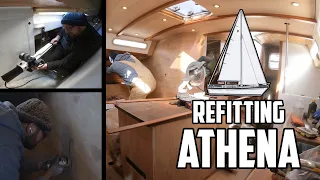 Sail Life – Figuring out new autopilot & priming settee area – DIY sailboat refit