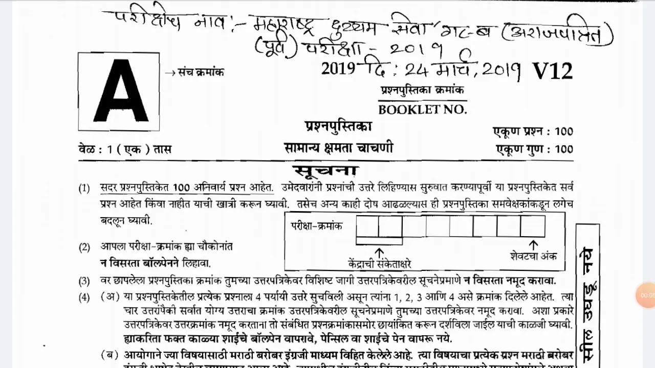 PSI/STI/ASO / Combine group B / prelims question paper analysis 2019
