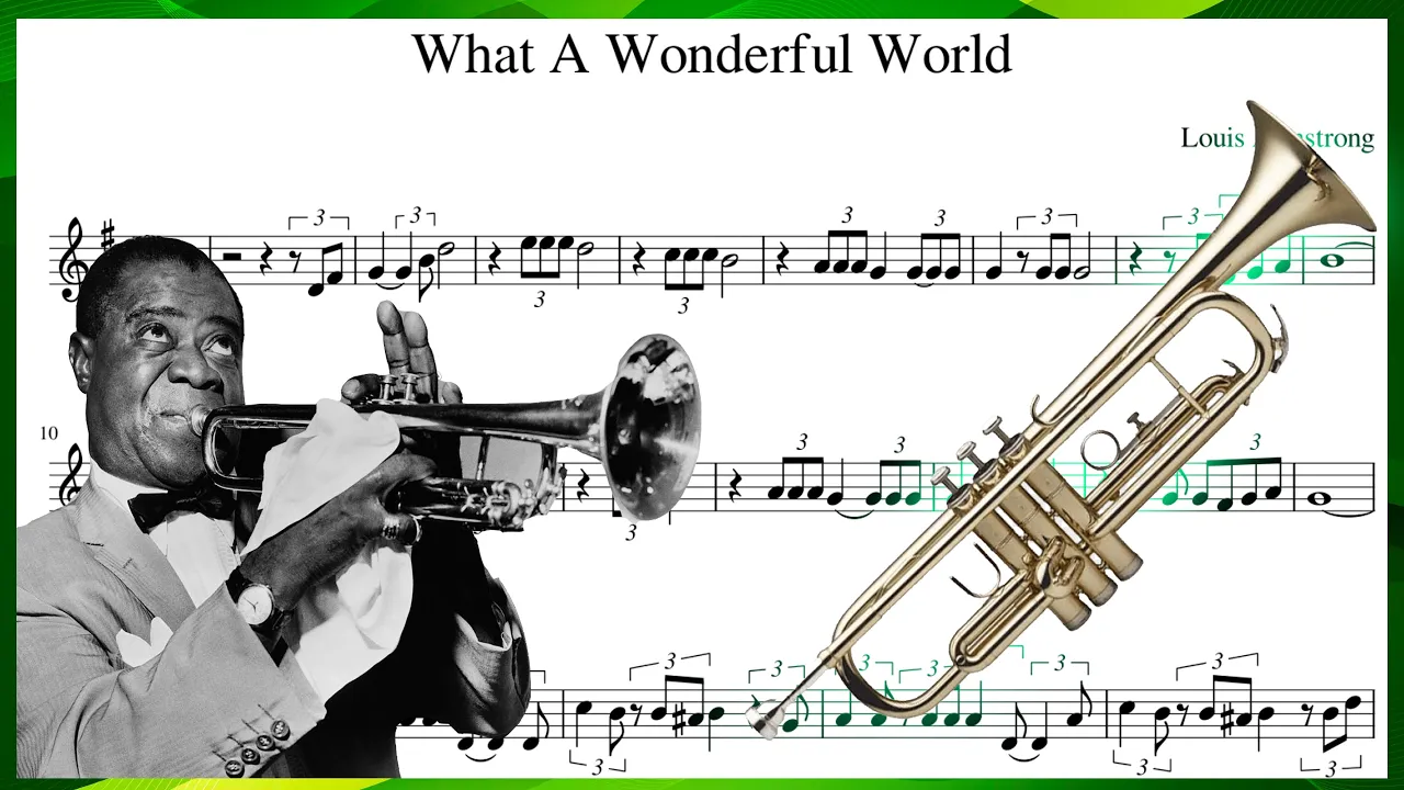 What A Wonderful World - Trumpet Sheet Music Play Along!