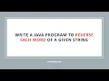 Reverse each word of a String in java
