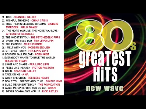 Download MP3 80's Greatest Hits New Wave || Spandau Ballet, China Crisis, Modern English, Tears for Fears