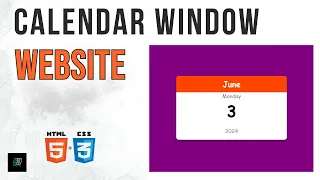 Mini Calendar Website HTML CSS JS Full Tutorial with Source Code