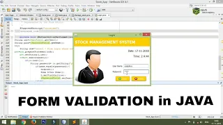 Login form validation in java validate username and password from database java tutorial