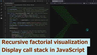 Recursive factorial visualization Display call stack in JavaScript