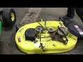 How to remove mower deck on a John Deere L111