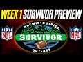 NFL WEEK 1 PICKS PREDICTIONS FOR SURVIVOR POOL 2026