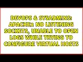 Apache2 No Listening Sockets unable to open logs while trying to configure virtual hosts