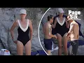 Brigitte Nielsen 61 flaunts her fit figure in plunging one-piece swimsuit