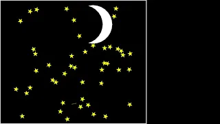 Night with stars and moon Python Turtle