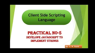 Develope javascript to implement string In Marathi C N Gund-Chavan