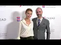 Naomi Wilding and Quinn Tivey attend The Elizabeth Taylor Night of Compassion purple carpet