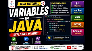 Variables in Java Explained in Hindi Java Tutorial for Beginners